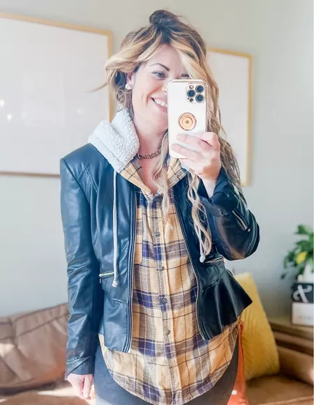 Brandi Sharp Fashion Blogger Top Selling leather jackets
