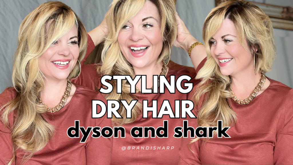 Brandi Sharp sharing the dyson airwrap styling tips. Styling hair dry hair